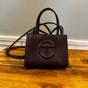 authentic telfar mini eggplant